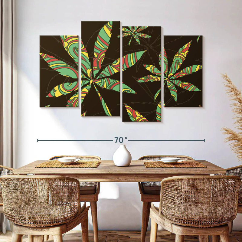 Couleurs de la feuille de marihuana, H 42 po x l 68 po