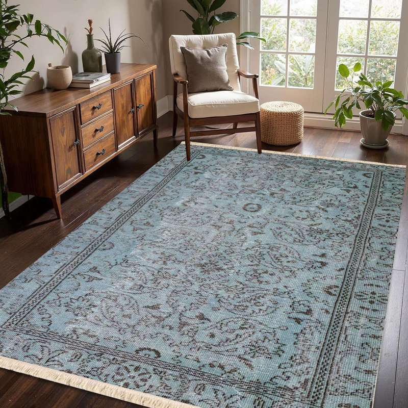 Overdyed Light Blue Vintage Runner