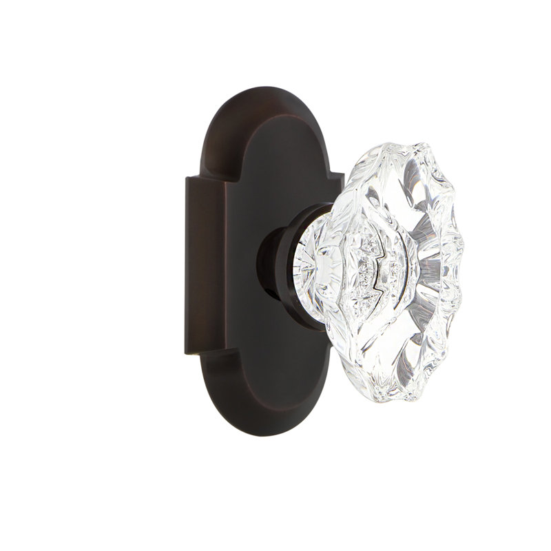 Cottage Plate with Chateau Door Knob, Timeless Bronze, 2.375"