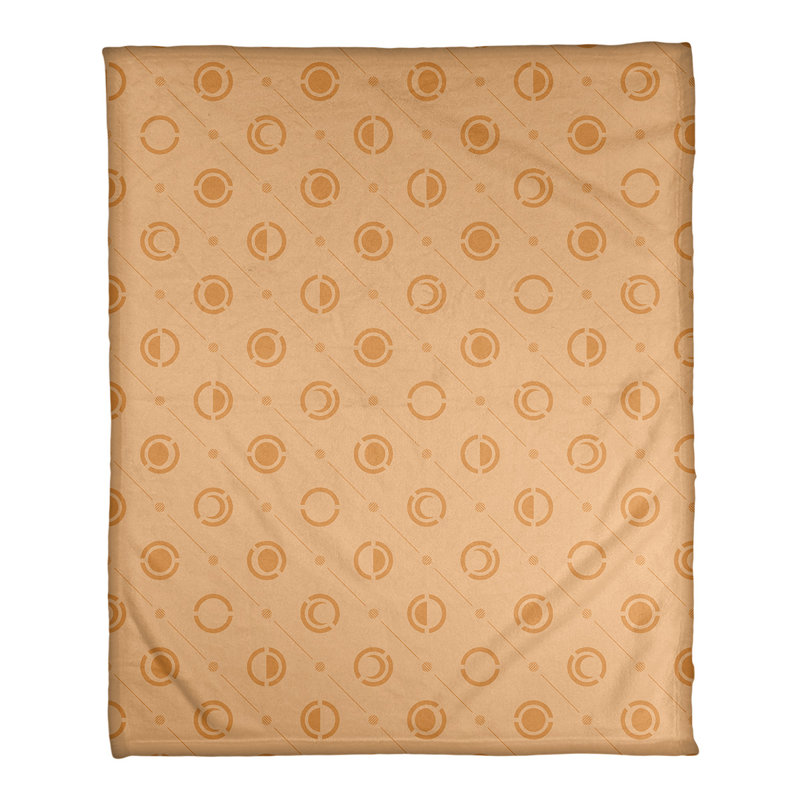 Couverture polaire moon phases, l 50 po x L 60 po, Orange clair