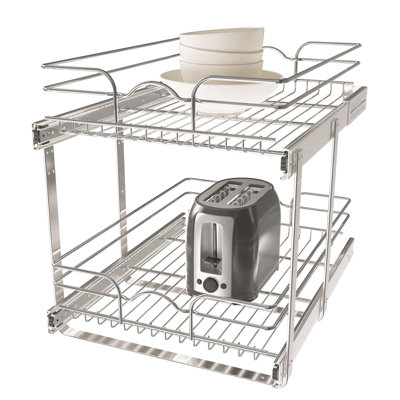 Rev-A-Shelf Pullout 2-Tier Basket Organizer for Kitchen or Vanity Cabinets 