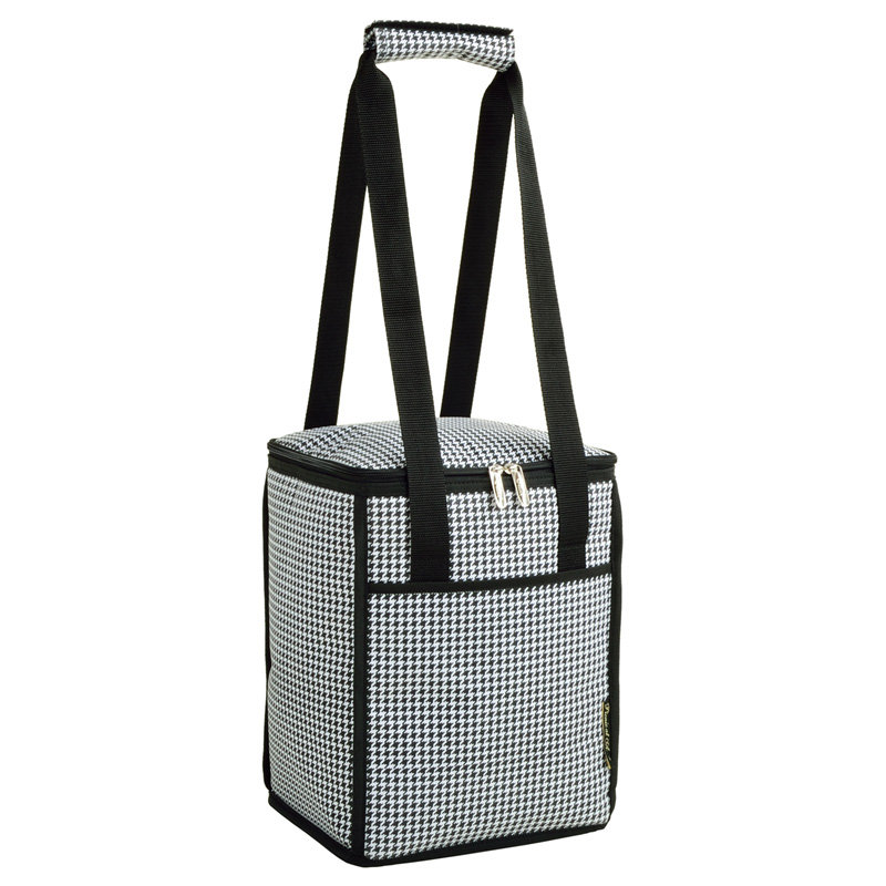 Houndstooth Black and White Insulated Picnic Cooler Bag