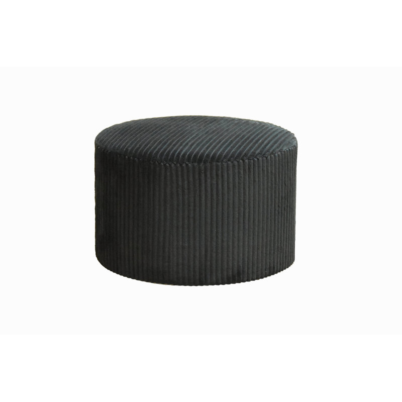 Repose-pieds plein Corduroy Upholstery, Black