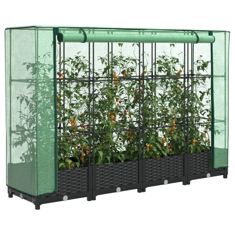  Lit surélevé noir, polypropylène vert, polyéthylène, fer grand, Noir, H 48,4 po x l 63 po x P 15,7 po