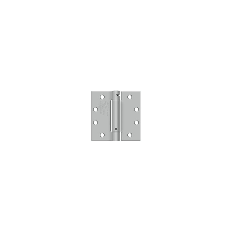 Deltana DSH45U32D 4-1/2" x 4-1/2" Spring Hinge, UL Listed in Brushed Stainless