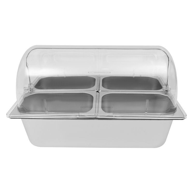 Contenant alimentaire rectangulaire en acier inoxydable avec couvercle