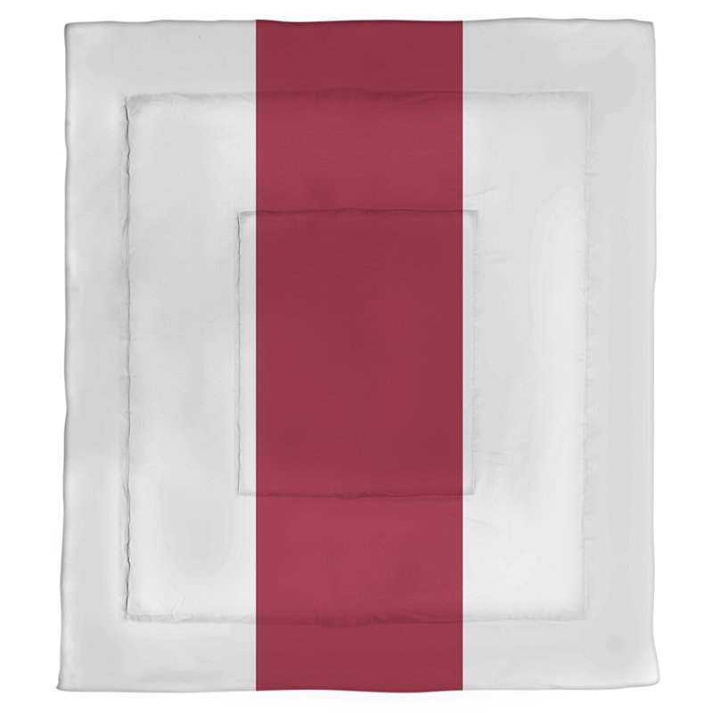 Édredon réversible en microfibre College Stripes Tennessee, Édredon très grand, Rouge moyen