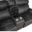 Hirah Dark Gray Microfiber Manual Recliner Loveseat With Cupholder Function And Built-In USB Port