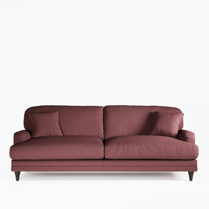 Adaku 4 Seater Sofa  , Plum, Burnished Beech
