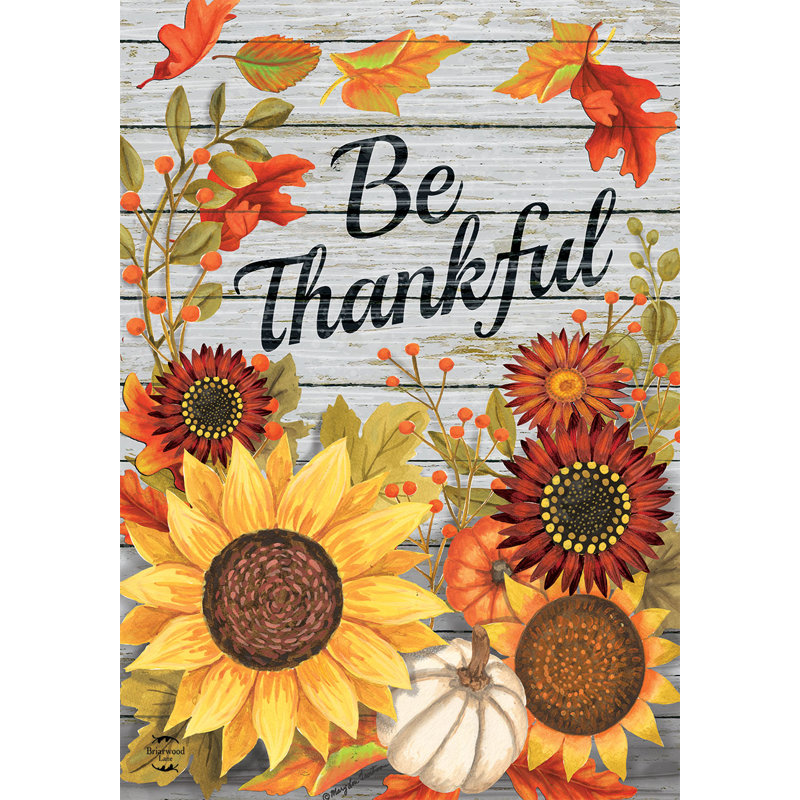 Drapeau de jardin «Be Thankful Flowers»