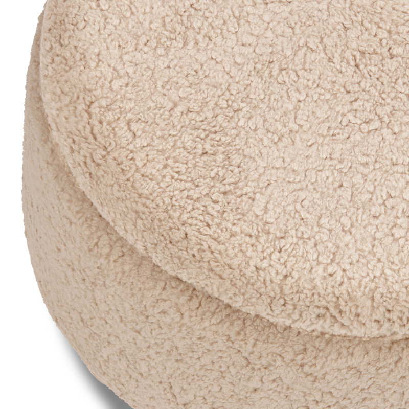 Tuffet Upholstered Ottoman, Chai Shearling