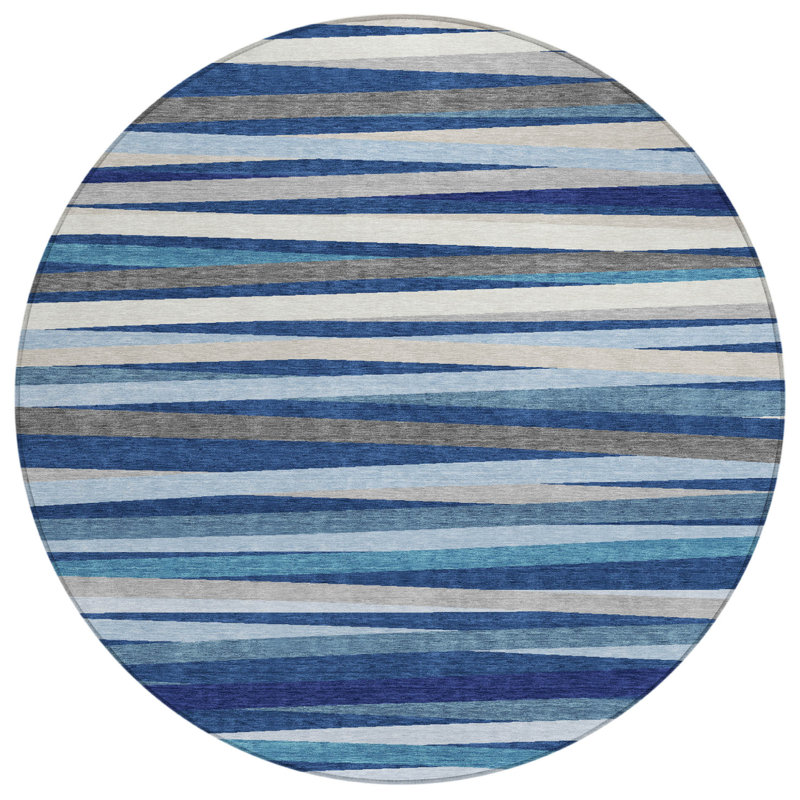 Tapis intérieur lavable rayé 8 pi