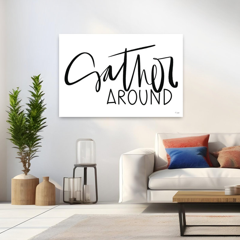 «Gather Around», art contemporain abstrait, H 32 po x l 48 po