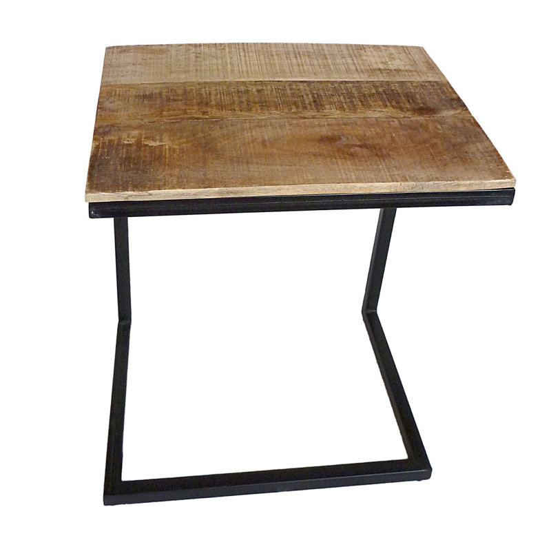 Evelien Frame Side Table Set, Black, Natural