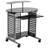Mobile Computer Desk with Glass Top