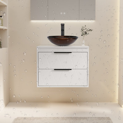 Ensemble de meuble-lavabo mural simple 24 po avec lavabo vasque Sharee Sharee