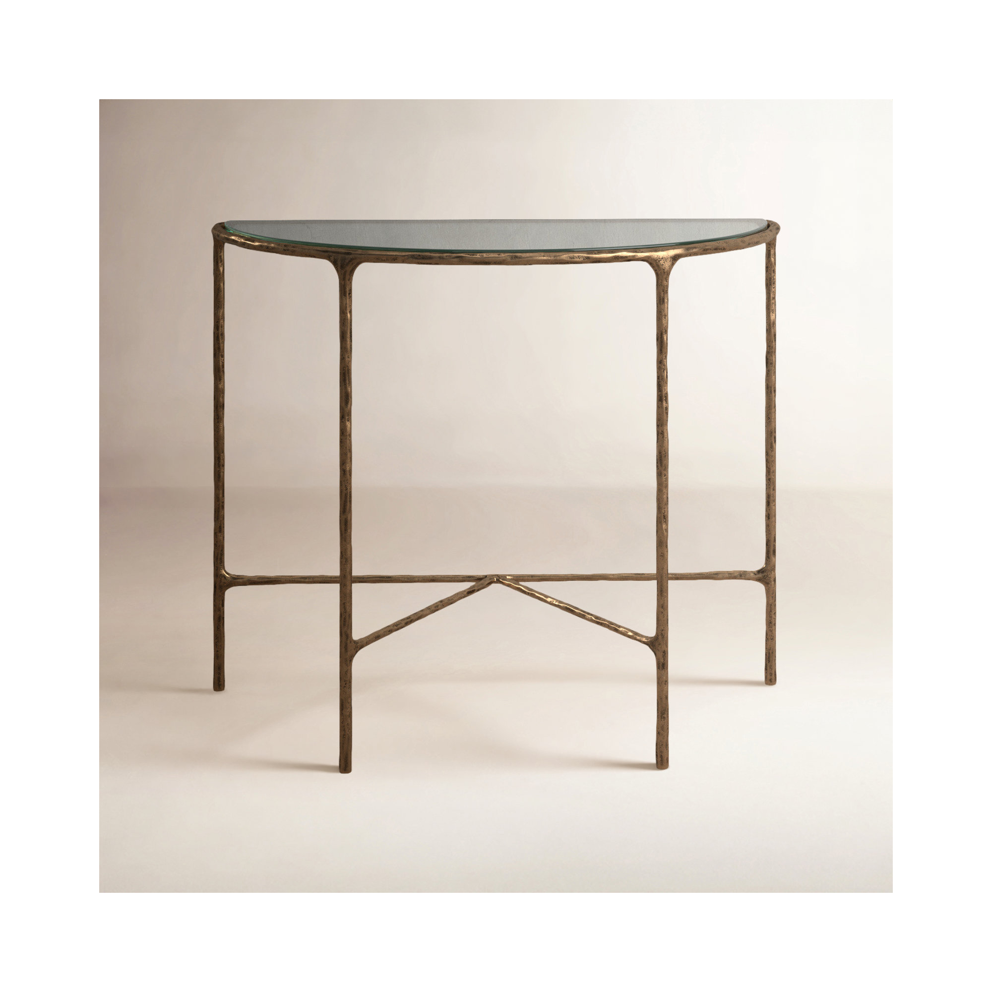 Evelynn 36'' Console Table, Brass , Clear