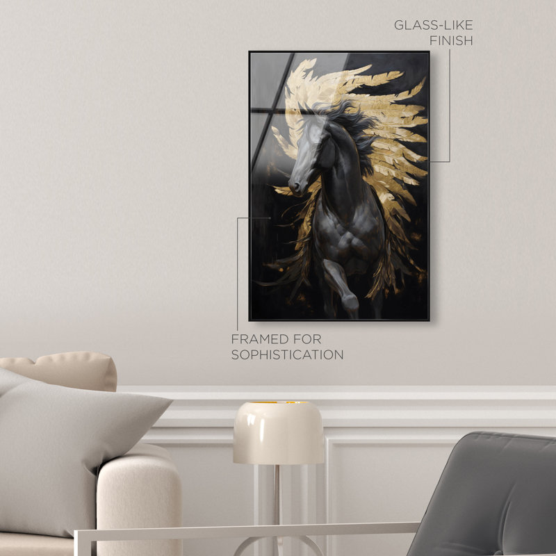 Elegant Noir Majesty Canvas Animals Print by Oliver Gal, 46"H x 31"W, Black Frame
