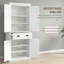 Armoire de rangement autoportante 72 po avec tiroir 72 po, crème