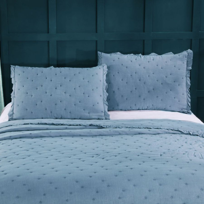 Modern & Contemporary Cotton Blend Quilt, Light Blue, Queen