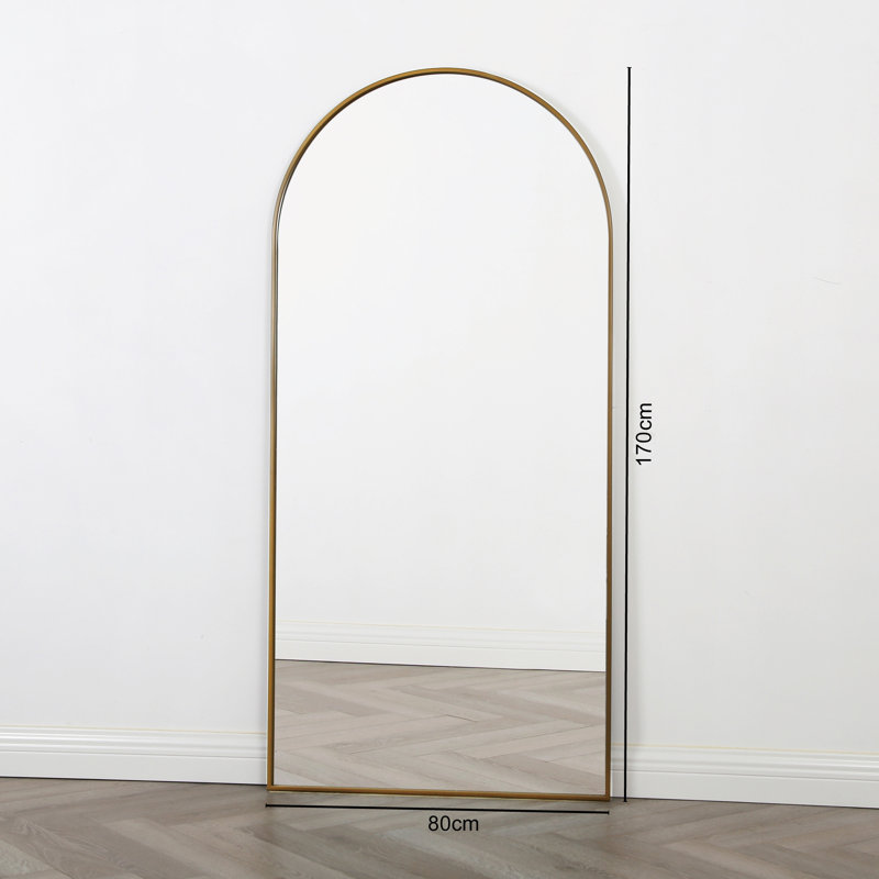 Stoneridge Metal Arch Floor Mirror, Gold