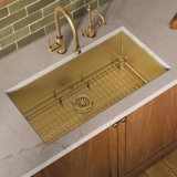 Noah Plus 33" L x 18" W Dual Mount Kitchen Sink with Basket Strainer