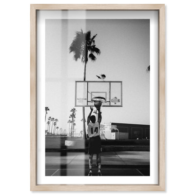 Player 14 Shadowbox Print Sports Framed Prints by Notoriart, Blonde Frame, 21 x 31