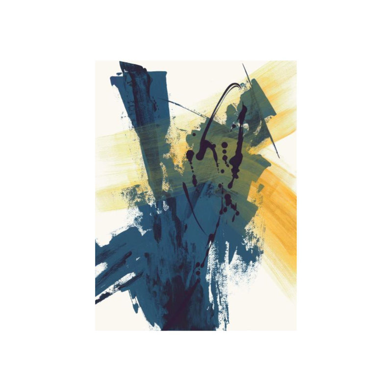 Indigo Cast par Sara Brown - peinture, Image au pinceau gel, H 54 po x l 40 po