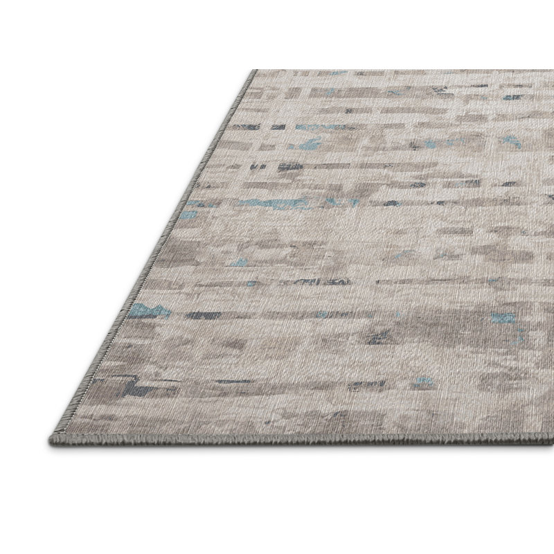 Machine Washable Gray Area Rug, Rectangle 7' x 9'