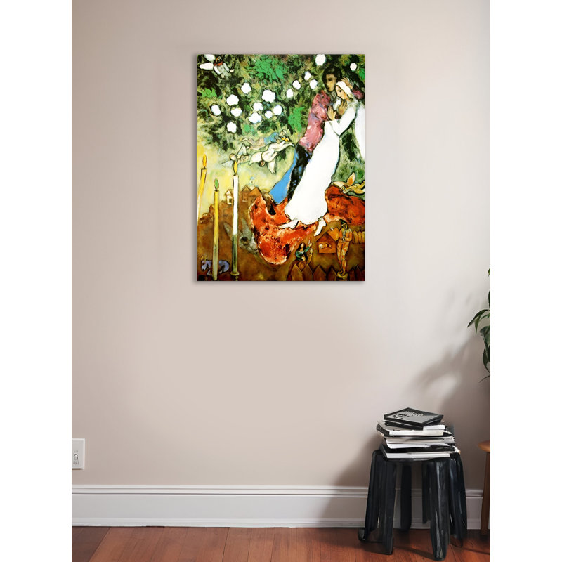 «The Three Candels» par Marc Chagall, reproduction d'art sur toile tendue, H 32 po x l 24 po x P 1,5 po