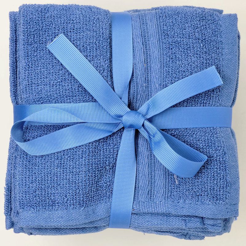 Ensemble de 12 trousses de chambre d'invité 100% coton Genata, Bleu