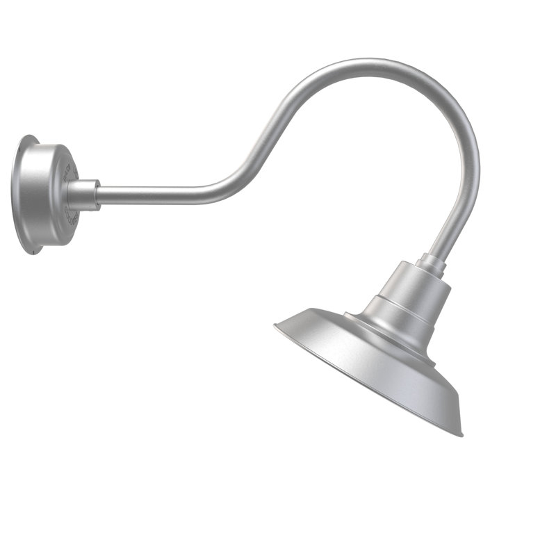 Luminaire de grange d’extérieur à del Haleigh, H 8po x l 12 po x P 12 po, Argent galvanisé
