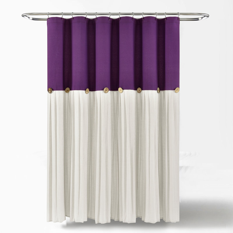 Ruya Polyester Blend Shower Curtain, 183cm W x 183cm L, Purple/White