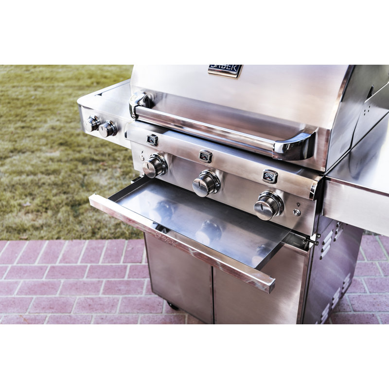 Saber 3-Burner Propane Gas Grill with Cabinet