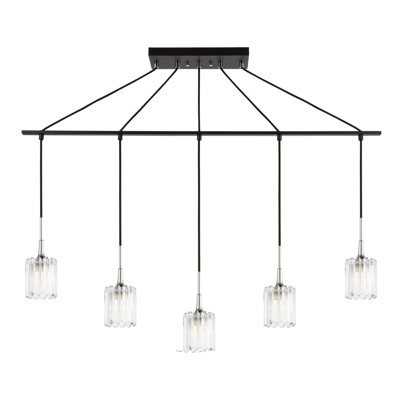 Luminaire suspendu linéaire à 5 lumières pour îlot de cuisine Romona