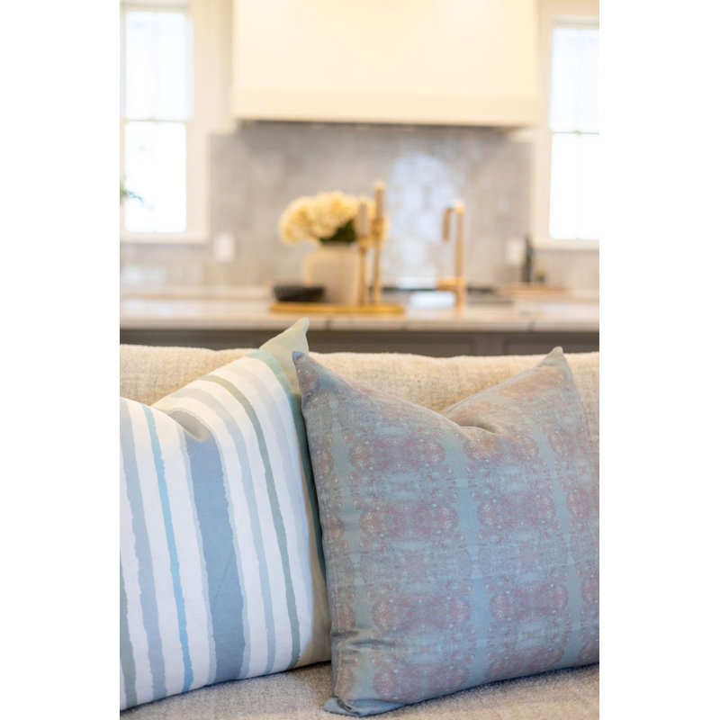 Centerpiece Square Pillow Cover & Insert, 22"H x 22"W, Blue Hydrangea Geometric