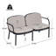 Causeuse d'extérieur en PP Luna, structure noire avec coussin beige Luna-1706981844-1706981845