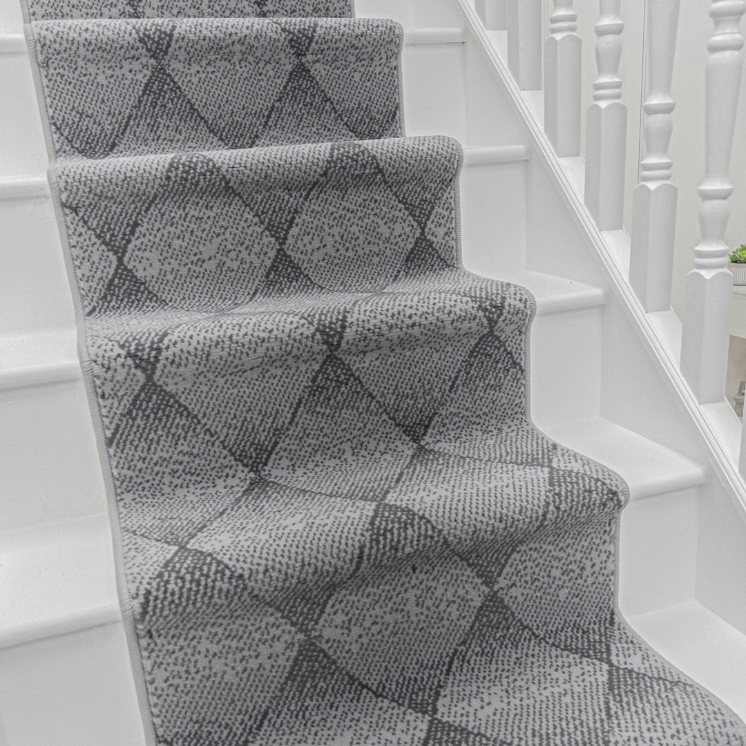Harlequin Grey Stair Runner – Soft & Durable Carpet Runner for Stairs & Staircases, Multiple Lengths