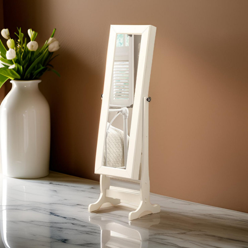 Gerdy Flat Floor Mirror, White