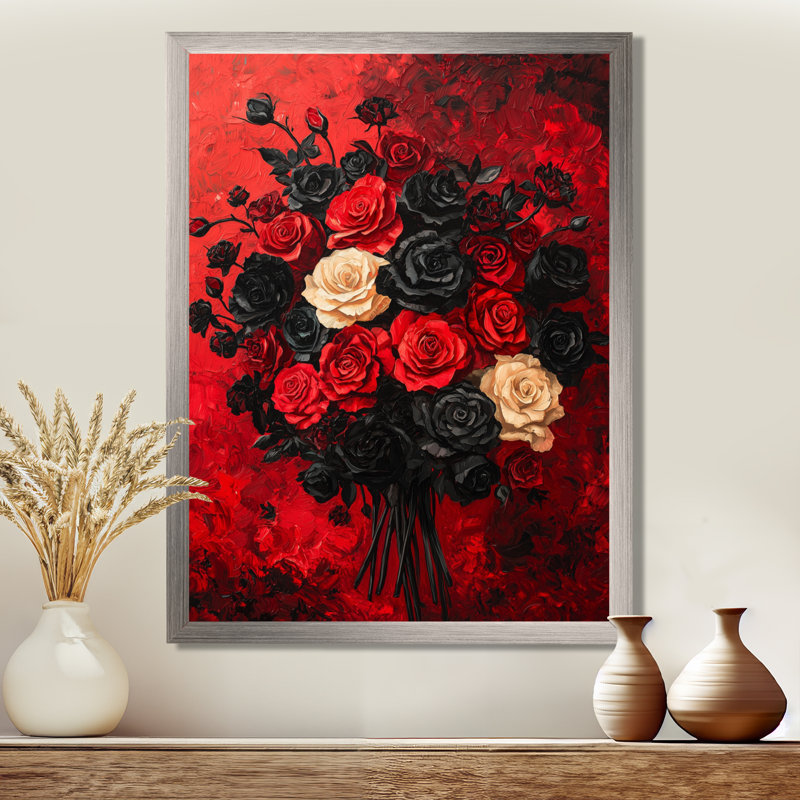 Sindy - Floral Canvas Prints, Silver, 20" H x 12" W, Reproduction encadrée d'une seule photo