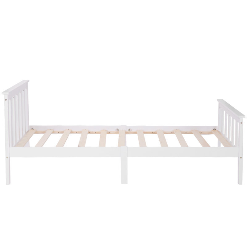 Wooden Bed Single Bed Frame With Slatted Frame Wooden Bed With Headboard, European Single (90 x 200cm)