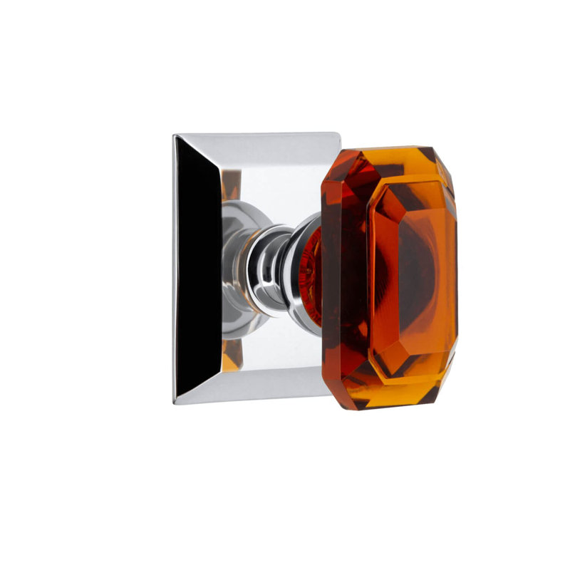 Rosette Grandeur Fifth Avenue avec bouton baguette en cristal, Chrome brillant