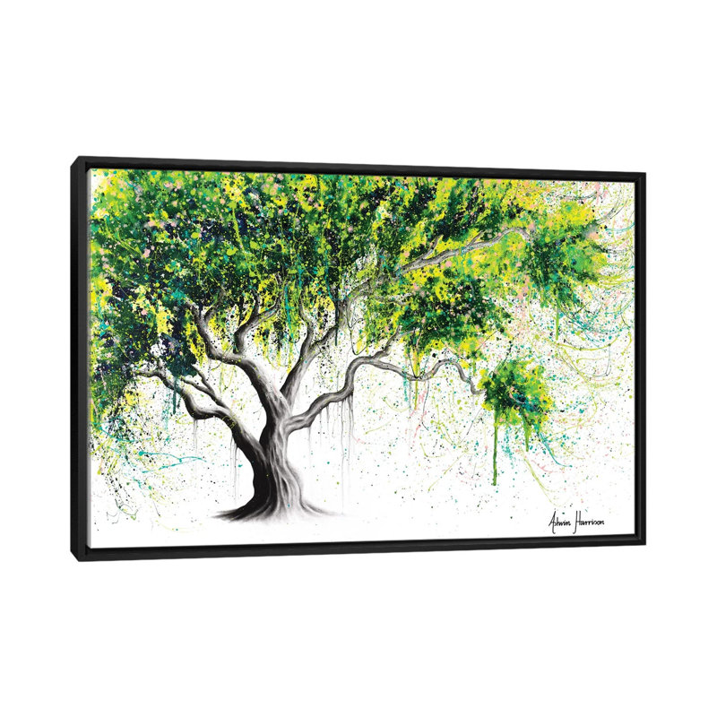 Figuier Funky par Ashvin Harrison - impression, Aucun mat, H 32 po x l 48 po x 1,5 po, Toile avec cadre noir