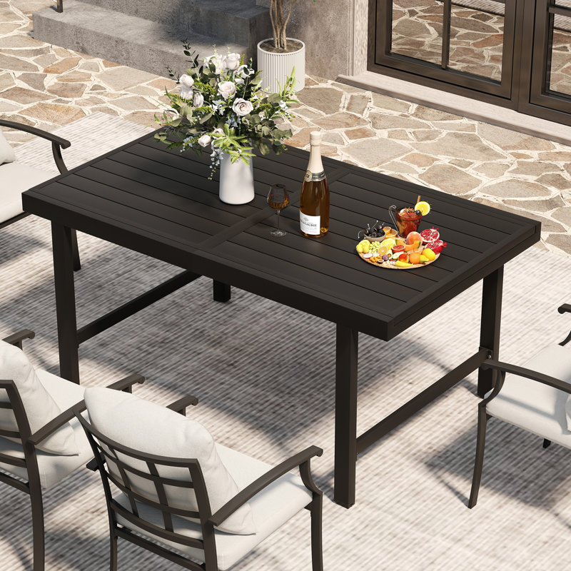 Table de salle à manger d'extérieur en aluminium avec rallonge Hecker