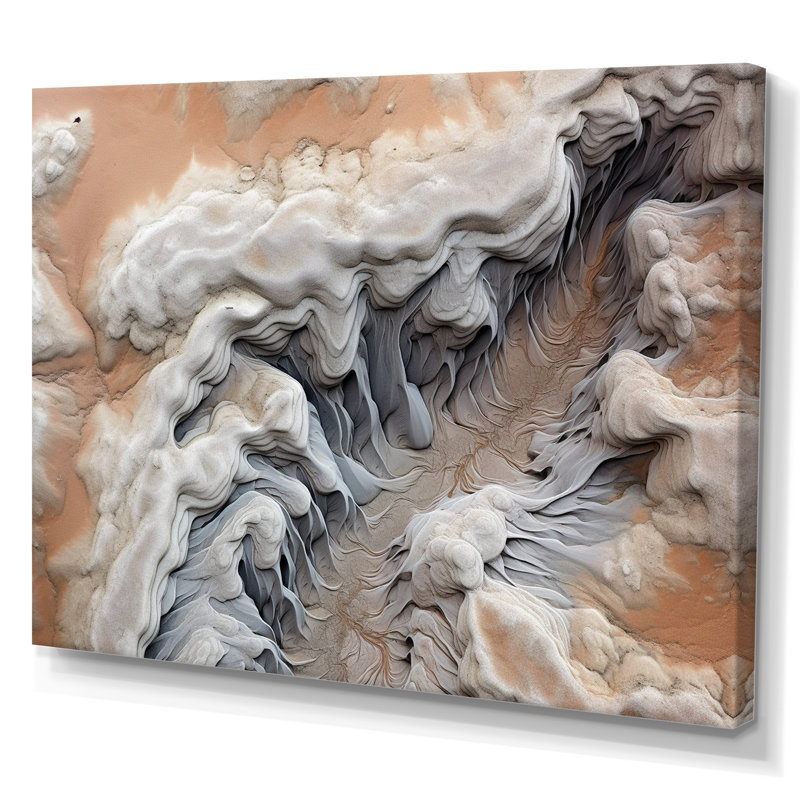 " Abstract Marble With Copy Space V ", Wrapped Canvas, 16" H x 32" W x 1" D