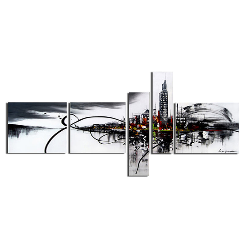 « cityscape », ensemble de 5 reproductions d’art sur toiles tendues