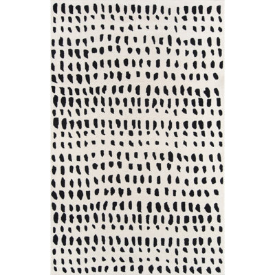 Dey Wool Geometric Area Rug in Off-White