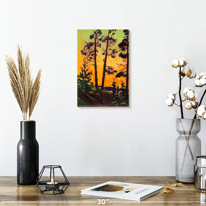 Harnek Pine Trees At Sunset, 12" H x 8" W