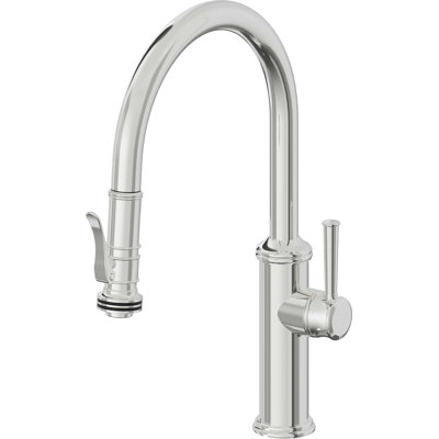 Davoli Pull-Down Kitchen Faucet with Squeeze Sprayer - Low Arc Spout