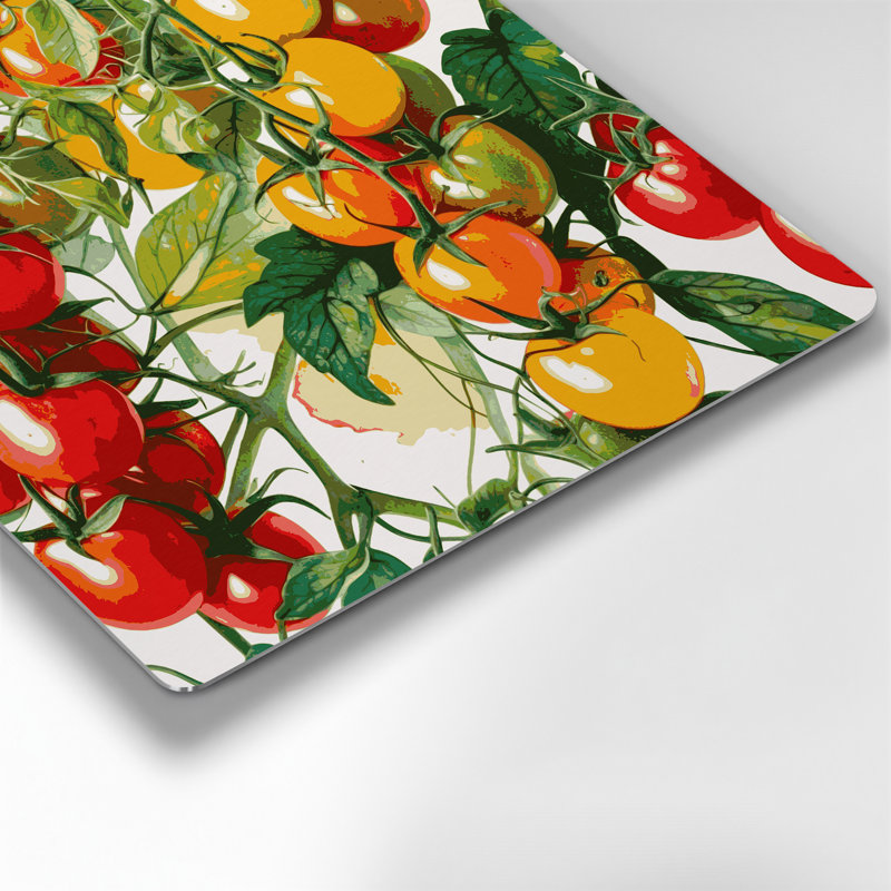 Art mural en métal légumes tomate cerise brun, H 12 po x l 12 po